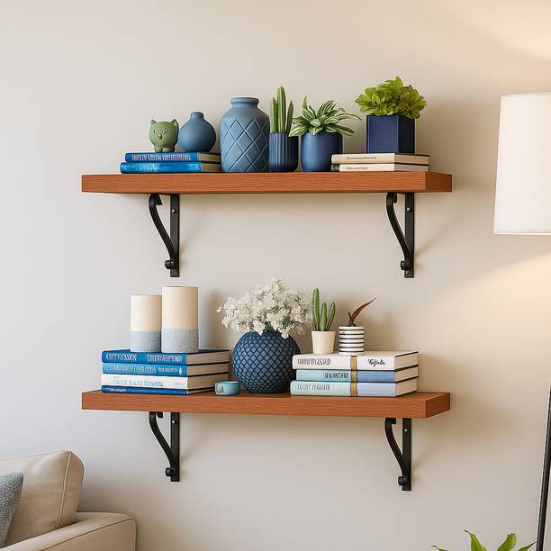 Mighty Home Modern Wall Mounted Orginiser for Home & Office (DIY) Wooden Wall Shelf