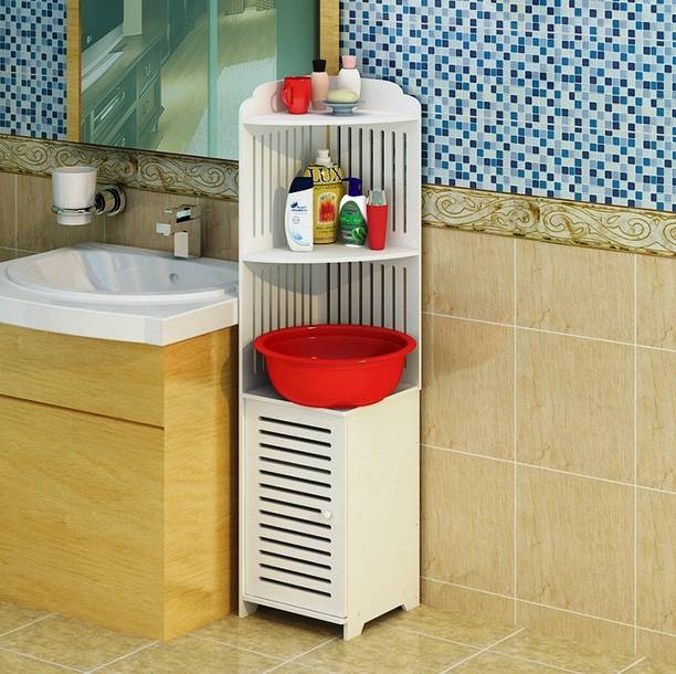 SS ARTS Bathroom Vanity Cabinet Corner Shelf Organizer Cosmetic Holder Microfibre Wall Shelf
