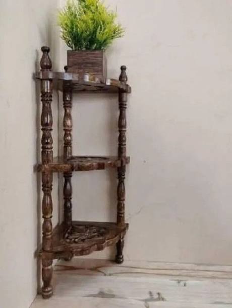 Timbercraft Mini DIY Wooden Corner Rack Wooden Wall Shelf