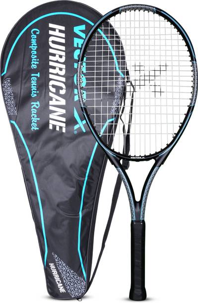 VECTOR X Hurricane High Performance Full Cover Composite Tennis Racquet for Sports Blue Strung Tennis Racquet