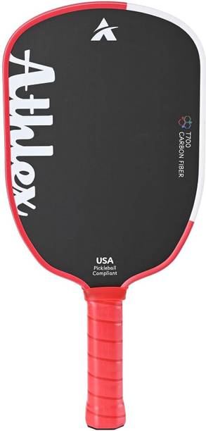AthleX Signature Gen 5 T700 Carbon Fiber Pickleball Paddle – Single Pack White, Red Padel Racquet