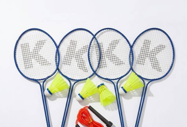 Shibrom goods Pro Series Carbon Strung Badminton Racquet (Pack of 4) Blue Strung Badminton Racquet
