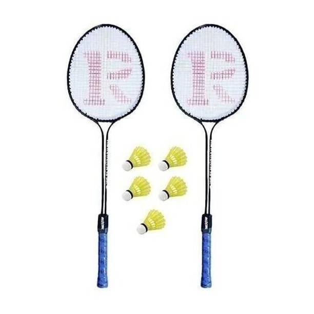 Laksh sports Badminton Racquet Rackets Set Of 2 pcs with 5 shuttle combo SET Yellow Strung Badminton Racquet