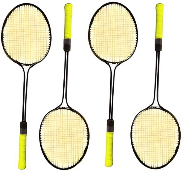 kickmixsports Badminton Raquet Set Pack of 2 Pair Multicolor Strung Badminton Racquet