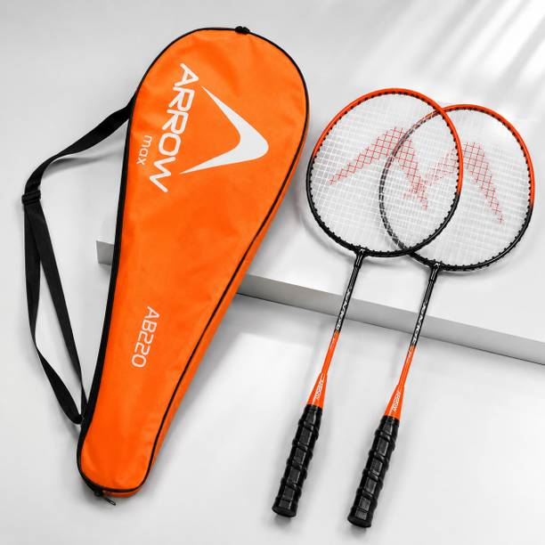 ArrowMax Badminton Racquet Set For Kids Boys Girls Set Orange Strung Badminton Racquet