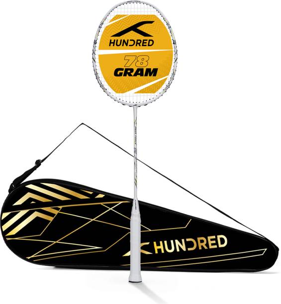 Hundred Mega Force White Strung Badminton Racquet