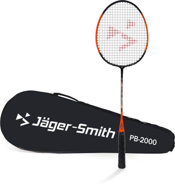 Jager-Smith PB 2000 Aluminium Badminton Racquet with Tempered Steel Shaft and Full Cover Orange Strung Badminton Racquet