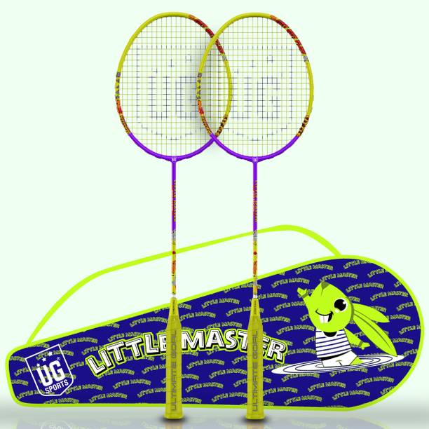 ULTIMATE GOAL Aluminium Racket | 28 LBS Power String Tension | With Cover Purple Strung Badminton Racquet