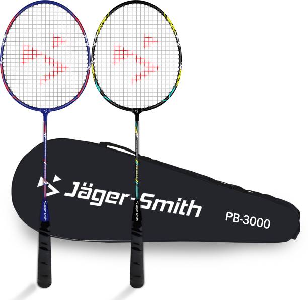 Jager-Smith PB 3000 Combo with Full Cover Black, Blue Strung Badminton Racquet