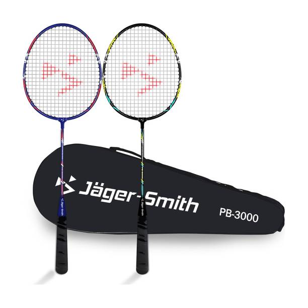 Jager-Smith PB 3000 Combo with Full Cover Black, Blue Strung Badminton Racquet
