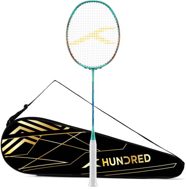 Hundred Flareon 100 Badminton Racket 5U (Strung)| Speed Racket | Full Cover Included Green Strung Badminton Racquet