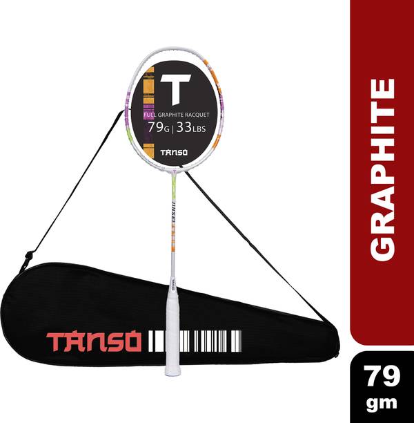 Tanso Jinsei Full Graphite Ultra Light Weight Carbon Fibre White Strung Badminton Racquet