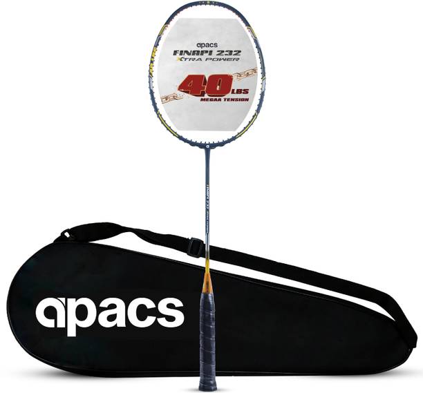 apacs Finapi 232 Xtra Power (40 LBS, 40T Extra Strong Graphite) Blue, Gold Unstrung Badminton Racquet