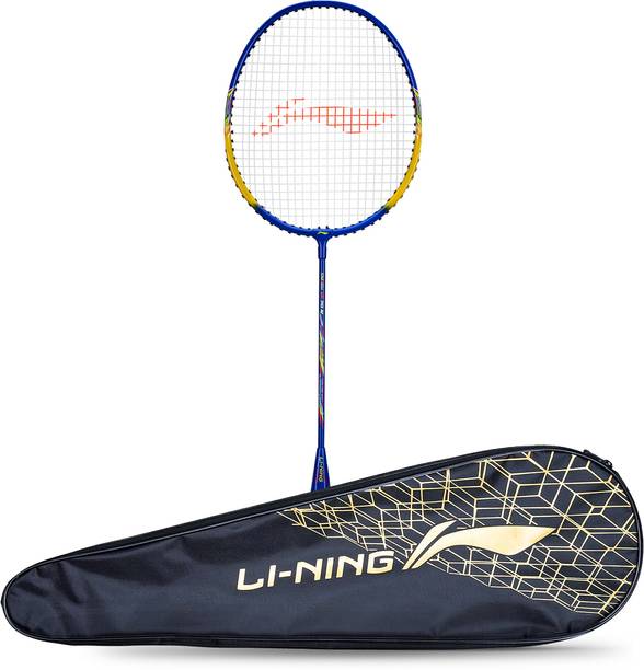 LI-NING Smash XP 70 IV Badminton Racket (Set of 1 + 1 Full Cover) (Strung, Black/Gold) Yellow Strung Badminton Racquet