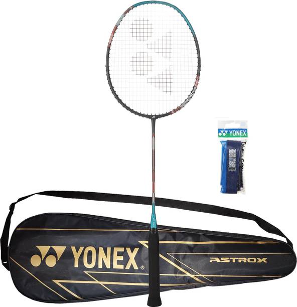 YONEX Combo of 2, 1 Astrox Attack 9 Badminton Racket, 1 Towel Grip Green Strung Badminton Racquet