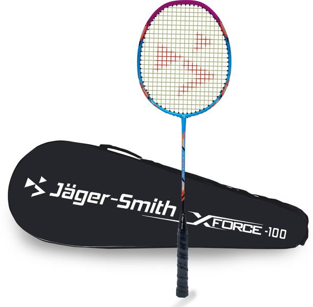 Jager-Smith XForce100BP Jointless Aluminium Racquet with Isometric Head and Tempered Shaft Blue, Purple Strung Badminton Racquet