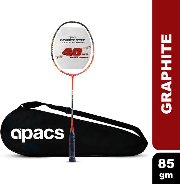 apacs Finapi 232 Xtra Power (40 LBS, 40T Extra Strong Graphite) Red, Black Unstrung Badminton Racquet