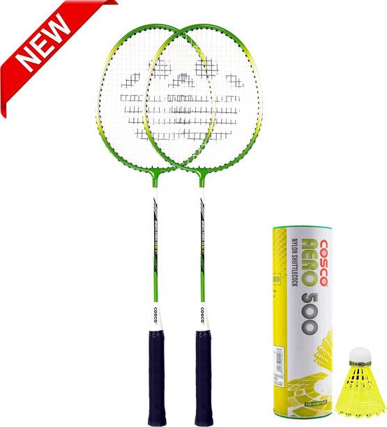 COSCO CB-86 (2 Badminton Racquet) And Aero 500 Shuttle Box (6 Shuttle) Multicolor Strung Badminton Racquet