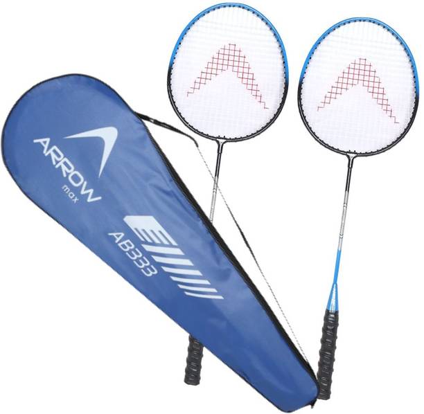 ArrowMax Pair Combo Light Weight Aluminium Wide Body Blue Strung Badminton Racquet