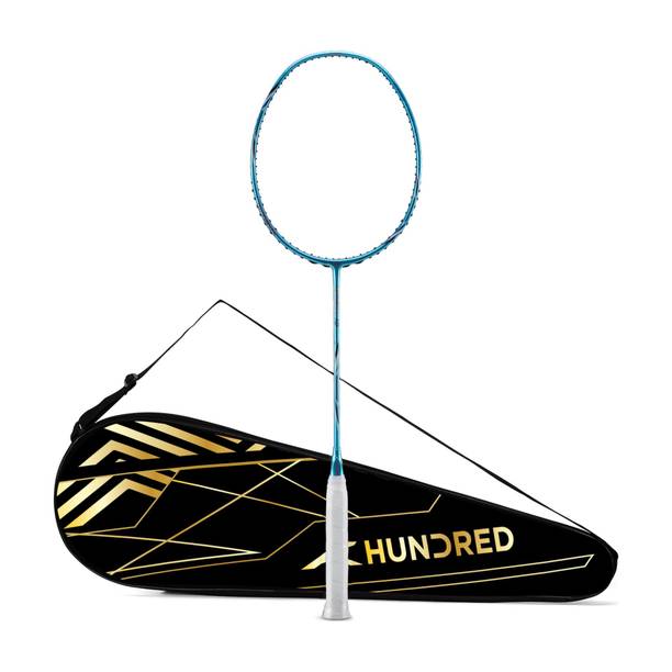 Hundred Nitrix 10 Badminton Racket 5U (Unstrung) Attacking Racket | Full Cover Included Blue Unstrung Badminton Racquet