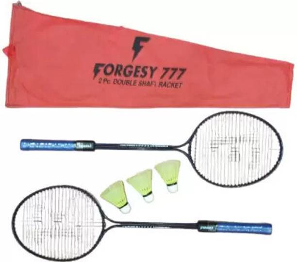 ABG BADMINTON WITH 3 SHUTTLE Blue Strung Badminton Racquet (Pack of: 1 Blue Strung Badminton Racquet