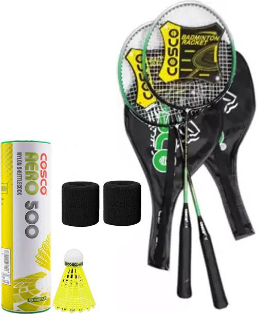 COSCO CB-885 Racquet With Aero 500 Shuttlecock Green Strung Badminton Racquet