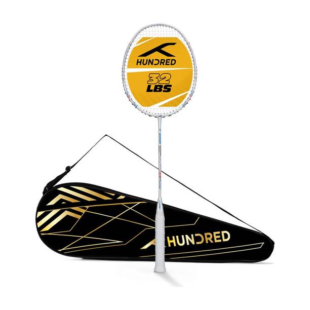 Hundred X-Warrior White Strung Badminton Racquet