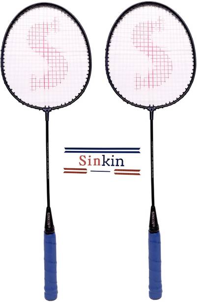 SINKIN Badminton Set of Two for all family men, Women, Boys & Girls Blue Strung Badminton Racquet