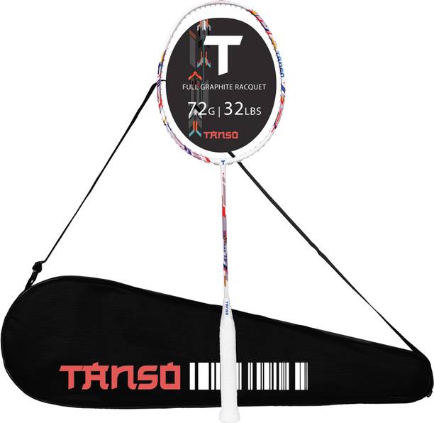 Tanso Methane 1.0 Full Graphite 72 g Ultra Light Weight Carbon Fibre White Strung Badminton Racquet