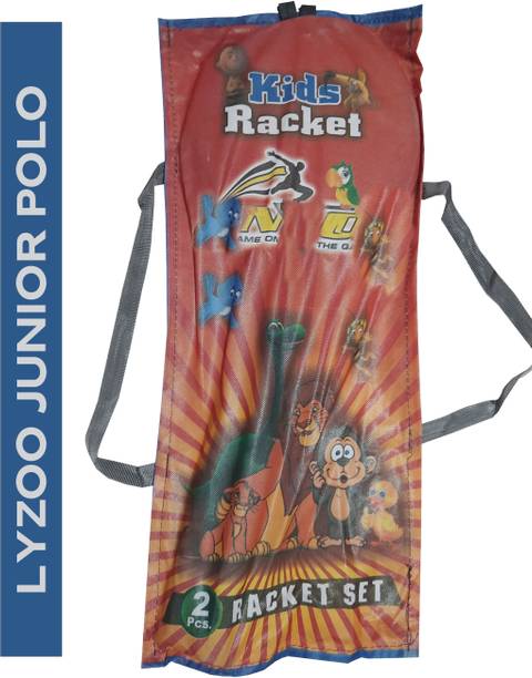लाइज़ू Junior POLO Double shaft Badminton Racquet for kids under 15 Age Group Aluminium बहुरंगी स्ट्रंग बैडमिंटन रैकेट