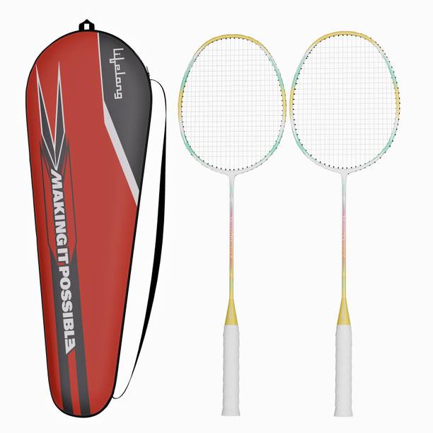 Lifelong Badminton Rackets Set of 2 with Full Kit Multicolor Strung Badminton Racquet