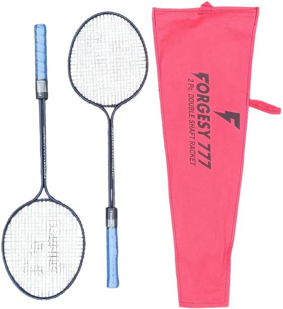 ABG 777 DOUBLE SHAFT RACKET Blue Strung Badminton Racquet