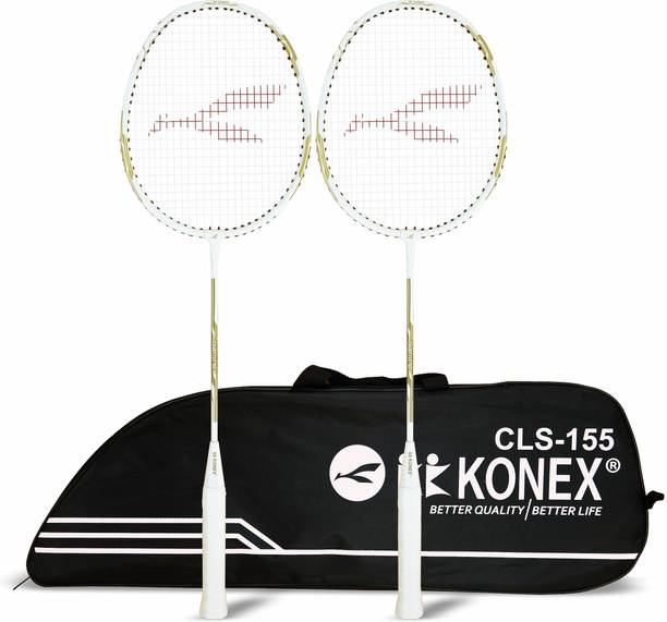 Konex Optimized String Tension, Ergonomic Grip & Durable Aluminium Frame White Strung Badminton Racquet