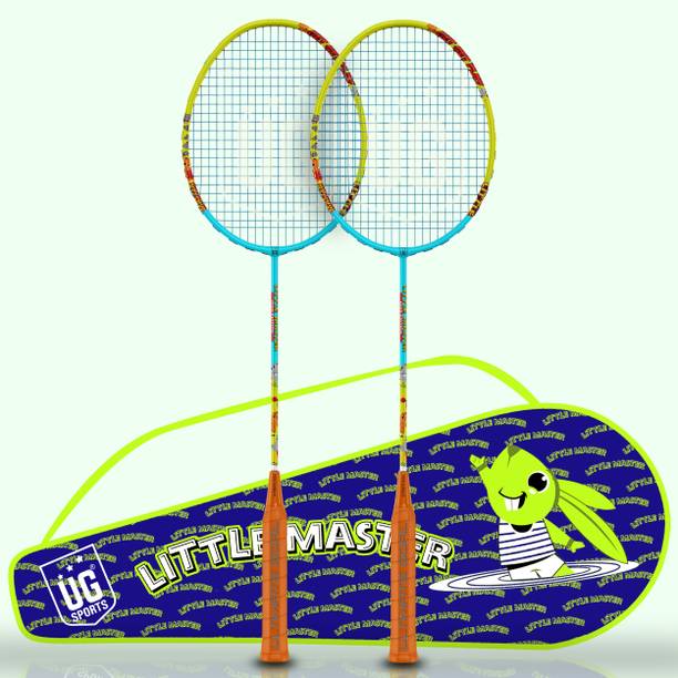 ULTIMATE GOAL Aluminium Racket | 28 LBS Power String Tension | With Cover Blue Strung Badminton Racquet