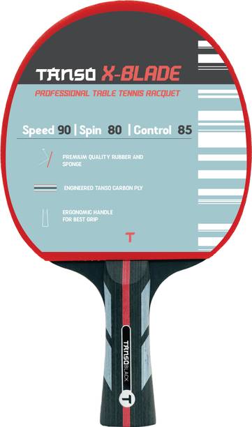 टैंसो X Blade Premium ITTF approved Racket(Engineered Ply, Consistent Bounce and Spin) काला, लाल टेबल टेनिस रैकेट