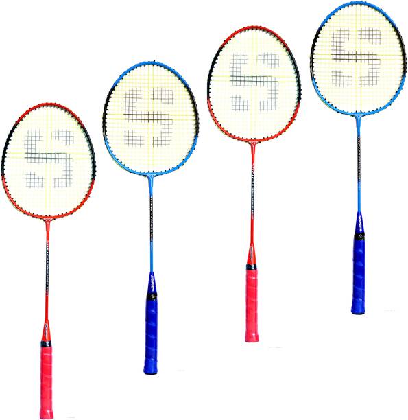ABG Alluminum Badmintion Set Of 4 Racket Multiclours Multicolor Unstrung Badminton Racquet