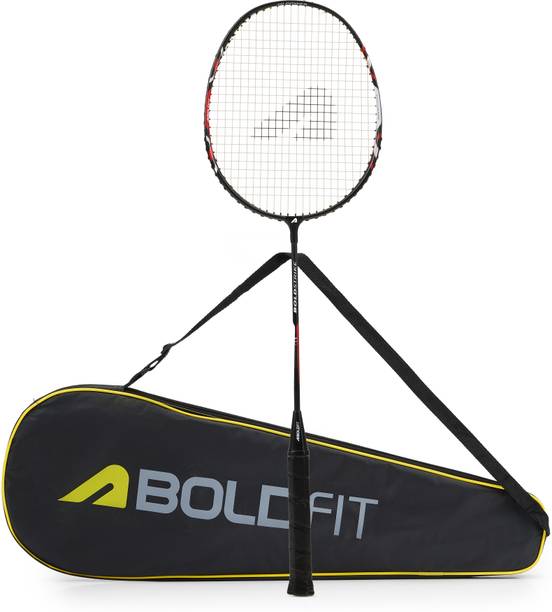 BOLDFIT Badminton Racquet with Bag Cover Badminton Racket Shuttle Racket Shuttle Bat Green Strung Badminton Racquet