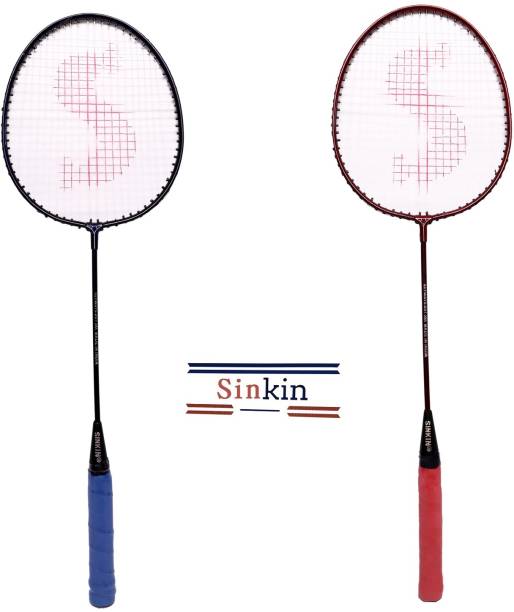 SINKIN Badminton Set of Two for all family men, Women, Boys & Girls Multicolor Strung Badminton Racquet