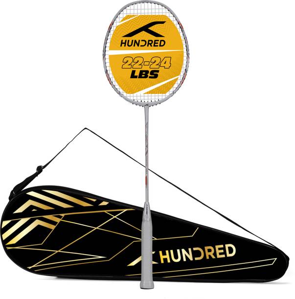 Hundred Powertek Force White Strung Badminton Racquet