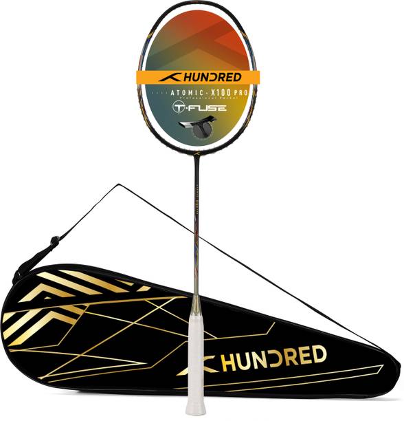 Hundred ATOMIC-X100 PRO Hyperweave Graphite Black, Gold Unstrung Badminton Racquet