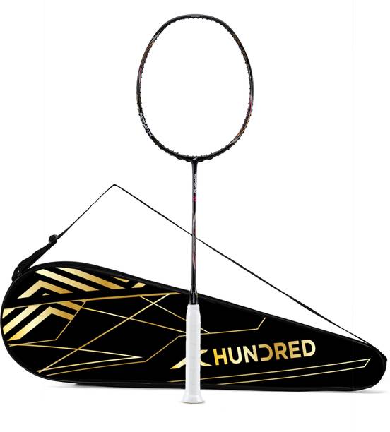 Hundred Nitrix 10 Badminton Racket 4U (Unstrung) Attacking Racket | Full Cover Included Black Unstrung Badminton Racquet