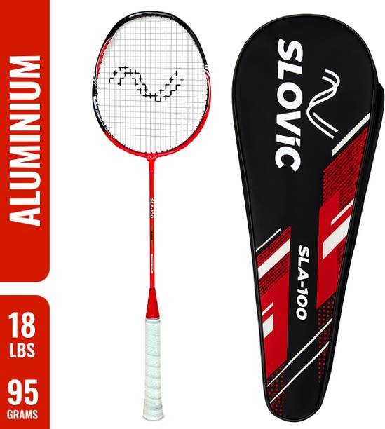 SLOVIC Badminton Racquet | Red | Aluminium Red Strung Badminton Racquet