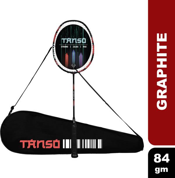 Tanso Katana 1.0 Full Graphite Strung Badminton Racket with Free Full Cover Red Strung Badminton Racquet