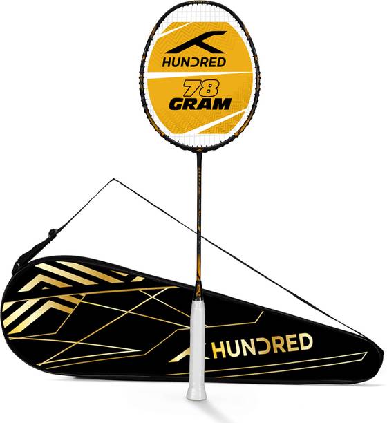 Hundred Glory Limited Edition Black, Gold Strung Badminton Racquet