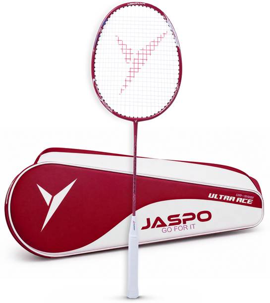 Jaspo Ultra Ace-9901 Badminton Racquet | Lightweight Composite Racket | Flexible Shaft Red Strung Badminton Racquet