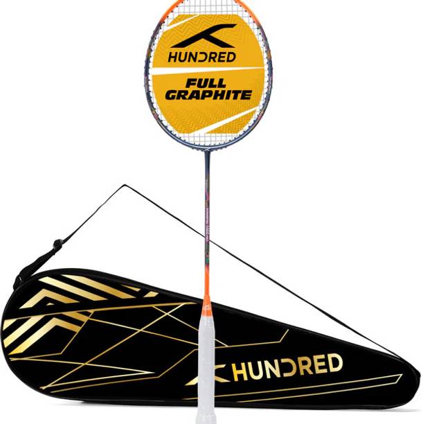Hundred POWERTEK 1000 PRO NAVY ORANGE Orange Strung Badminton Racquet