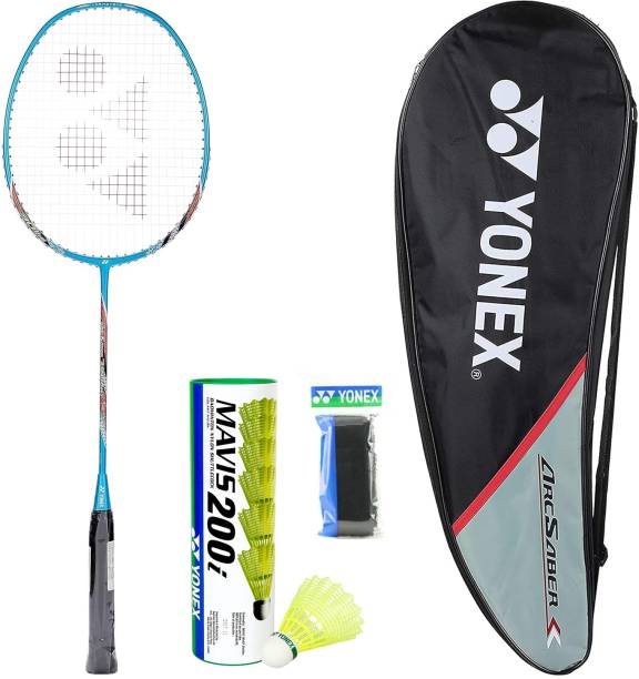 YONEX Arcsaber 73 Light Badminton Racket with Mavis 200i Shuttle And Towel Grip Multicolor Strung Badminton Racquet