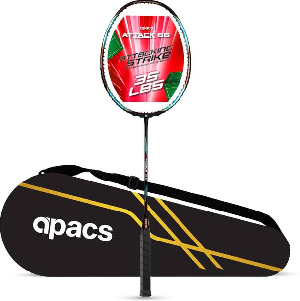 apacs ATTACK 66 (35LBS, 100% UHM GRAPHITE) Red Unstrung Badminton Racquet