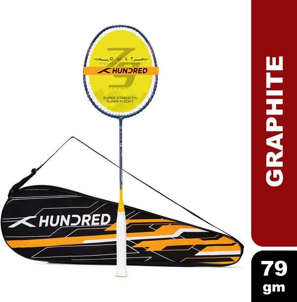 Hundred Cult 79 Featherlite Slim Shaft Blue, Gold Strung Badminton Racquet