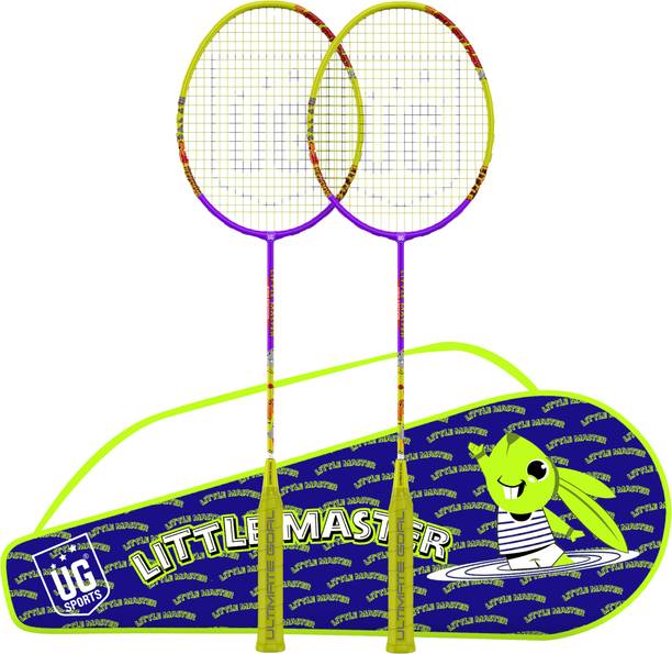 ULTIMATE GOAL Sports Little Master Badminton Racket Pair Cover | String Tension 28 LBS | Purple Strung Badminton Racquet